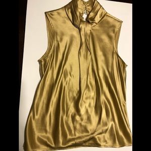 PURE SILK TALBOTS Gold Sleeveless Blouse